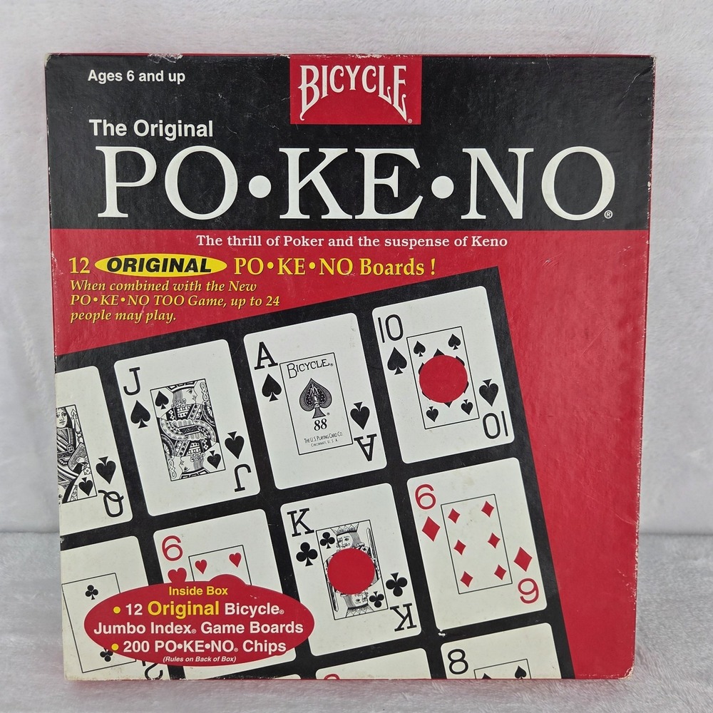 Bicycle PO-KE-NO Poker Keno Game 12 Jumbo Boards 163 Chips Pokeno